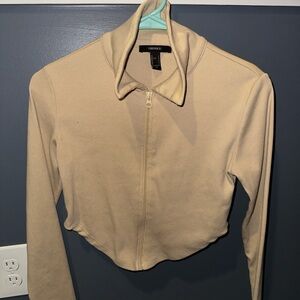 Forever 21 Beige Women's Zip-Up Top